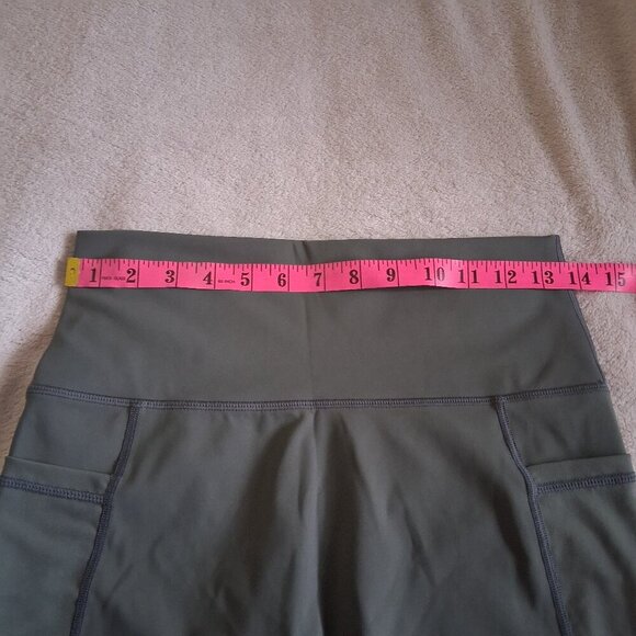 Aerie Women's Size Large Dark Sage Green Chill Play Move Mesh Biker Shorts - Picture 11 of 14